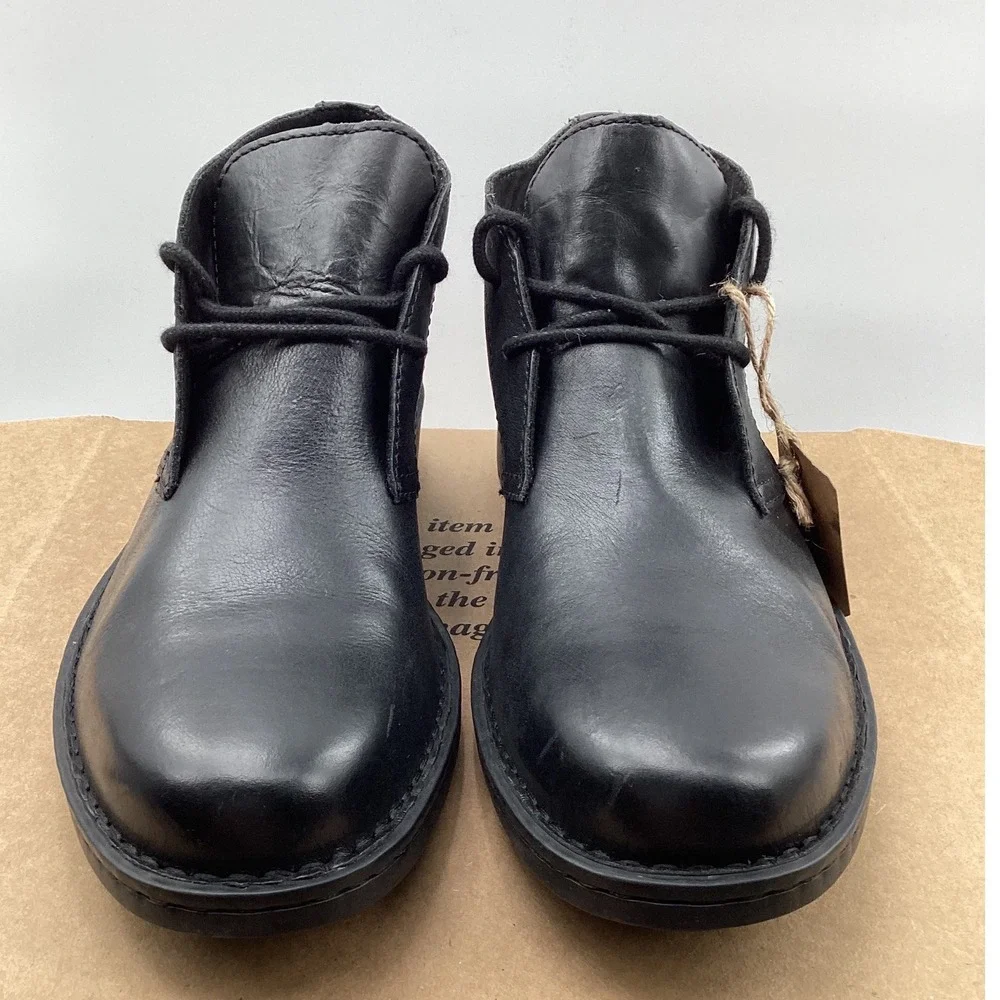 Born Harrison Black Leather Chukka Boots Mens 10M BM0019503 Ankle Desert Boots
